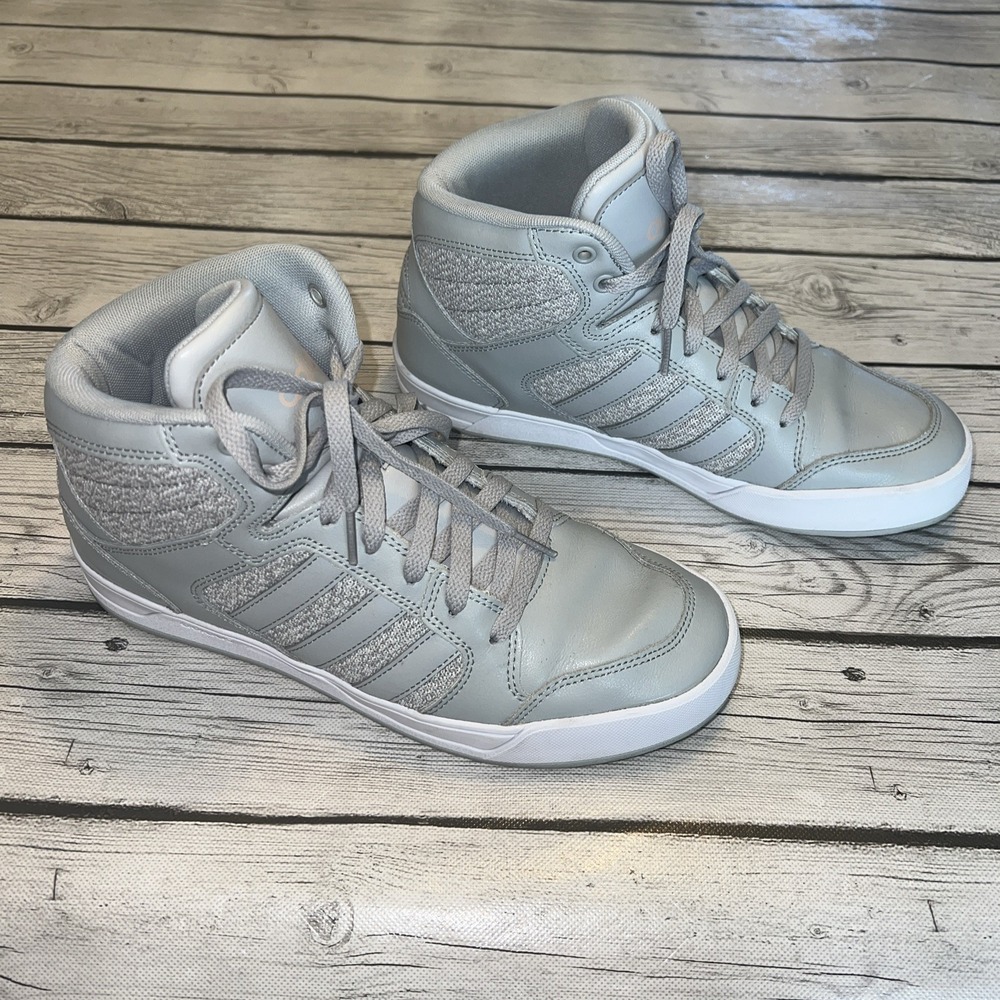 Adidas NEO Raleigh Me Mid Top Sneakers Women 9.5 Athletic Shoes AW5411 - Gray